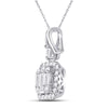 14k White Gold Womens Baguette Diamond Square Cluster Pendant 1/4 Cttw