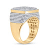 10k Yellow Gold Mens Baguette Diamond Square Ring 2 Cttw