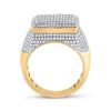 10k Yellow Gold Mens Baguette Diamond Square Ring 2 Cttw