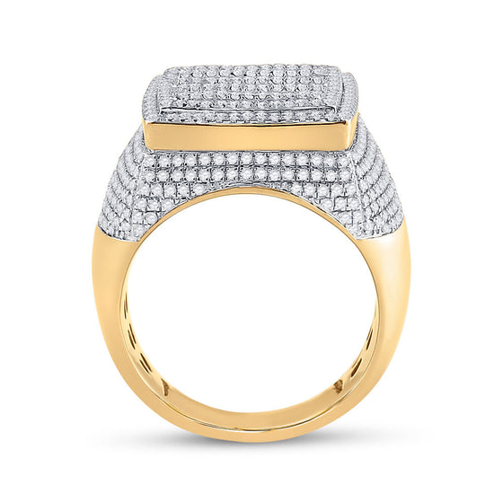 10k Yellow Gold Mens Baguette Diamond Square Ring 2 Cttw