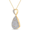 10k Yellow Gold Mens Round Diamond All-Seeing Eye Triangle Charm Pendant 3/4 Cttw