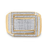 10k Yellow Gold Mens Round Diamond Domed Fashion Ring 3/4 Cttw