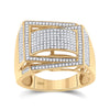 10k Yellow Gold Mens Round Diamond Domed Fashion Ring 3/4 Cttw