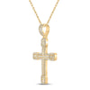 14k Yellow Gold Mens Baguette Diamond Cross Charm Pendant 2 Cttw
