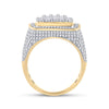14k Yellow Gold Mens Baguette Diamond Square Ring 2-1/2 Cttw