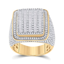  14k Yellow Gold Mens Baguette Diamond Square Ring 2-1/2 Cttw