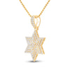 14k Yellow Gold Mens Round Diamond Magen David Star Charm Pendant 3 Cttw