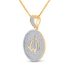 14k Yellow Gold Mens Round Diamond Allah Islam Circle Charm Pendant 2-3/4 Cttw