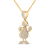 10k Yellow Gold Mens Round Diamond Dollar Money Bag Man Pendant 3 Cttw