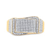 10k Yellow Gold Mens Round Diamond Fashion Ring 1/2 Cttw