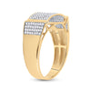 10k Yellow Gold Mens Round Diamond Fashion Ring 1/2 Cttw