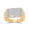 10k Yellow Gold Mens Round Diamond Fashion Ring 1/2 Cttw