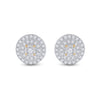 10k Yellow Gold Womens Round Diamond Circle Earrings 1/4 Cttw