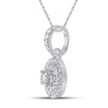 10k White Gold Womens Round Diamond Circle Pendant 1/6 Cttw