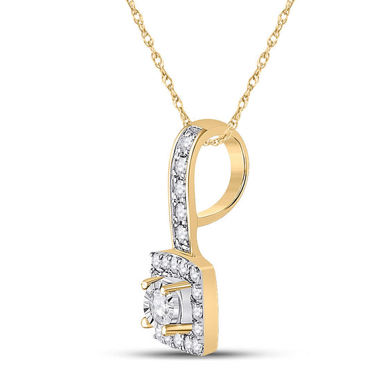 10K Yellow Gold Diamond Micro Pave Setting 1/5 ctw Pendant