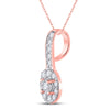 10k Rose Gold Womens Round Diamond Oval Pendant 1/4 Cttw