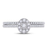 10k White Gold Round Diamond Oval Bridal Wedding Ring Band Set 1/3 Cttw