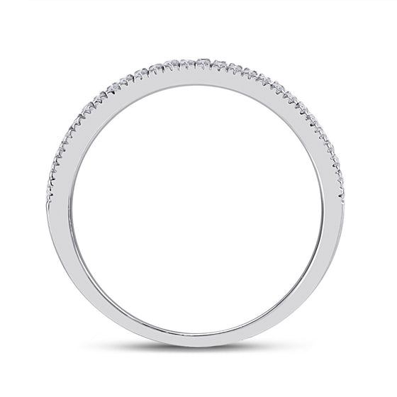 10k White Gold Round Diamond Oval Bridal Wedding Ring Band Set 1/3 Cttw