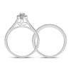 10k White Gold Round Diamond Oval Bridal Wedding Ring Band Set 1/3 Cttw