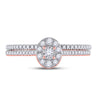 10k Rose Gold Round Diamond Oval Bridal Wedding Ring Band Set 1/3 Cttw