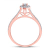 10k Rose Gold Round Diamond Oval Bridal Wedding Ring Band Set 1/3 Cttw