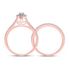 10k Rose Gold Round Diamond Oval Bridal Wedding Ring Band Set 1/3 Cttw