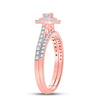 10k Rose Gold Round Diamond Bridal Wedding Ring Band Set 1/3 Cttw