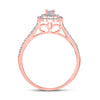 10k Rose Gold Round Diamond Bridal Wedding Ring Band Set 1/3 Cttw