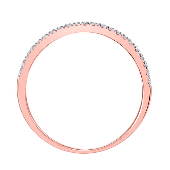 10k Rose Gold Round Diamond Bridal Wedding Ring Band Set 1/3 Cttw