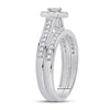 10k White Gold Round Diamond Bridal Wedding Ring Band Set 1/2 Cttw