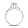 10k White Gold Round Diamond Bridal Wedding Ring Band Set 1/2 Cttw