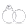 10k White Gold Round Diamond Bridal Wedding Ring Band Set 1/2 Cttw