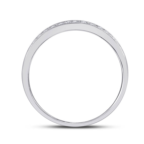 10k White Gold Round Diamond Halo Bridal Wedding Ring Band Set 1/2 Cttw