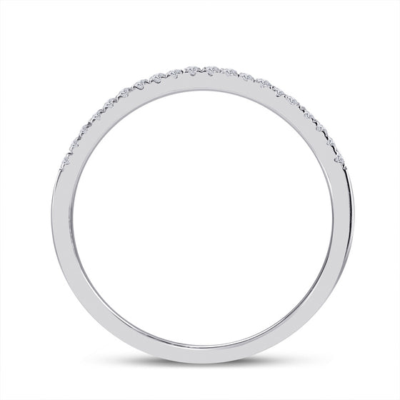 10k White Gold Round Diamond Heart Bridal Wedding Ring Band Set 1/2 Cttw