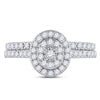 10k White Gold Round Diamond Oval Halo Bridal Wedding Ring Band Set 1/2 Cttw