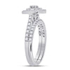 10k White Gold Round Diamond Oval Halo Bridal Wedding Ring Band Set 1/2 Cttw
