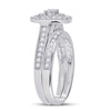 10k White Gold Round Diamond Bridal Wedding Ring Band Set 1/2 Cttw