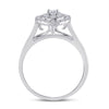 10k White Gold Round Diamond Bridal Wedding Ring Band Set 1/2 Cttw