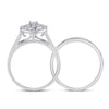 10k White Gold Round Diamond Bridal Wedding Ring Band Set 1/2 Cttw