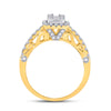 14k Yellow Gold Womens Baguette Diamond Square Ring 3/4 Cttw