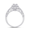 14k White Gold Womens Baguette Diamond Square Ring 3/4 Cttw