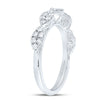 14k White Gold Womens Round Diamond Fashion Band Ring 1/2 Cttw