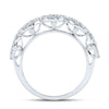 14k White Gold Womens Round Diamond Fashion Band Ring 1/2 Cttw
