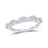 14k White Gold Womens Round Diamond Fashion Band Ring 1/2 Cttw