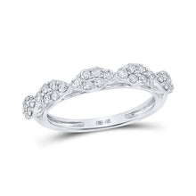  14k White Gold Womens Round Diamond Fashion Band Ring 1/2 Cttw
