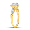 14k Yellow Gold Womens Baguette Diamond Square Cluster Ring 5/8 Cttw