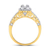 14k Yellow Gold Womens Baguette Diamond Square Cluster Ring 5/8 Cttw