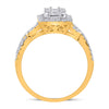 14k Yellow Gold Womens Baguette Diamond Square Ring 5/8 Cttw