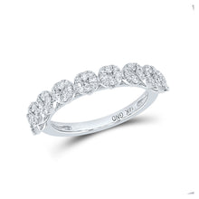 14k White Gold Womens Round Diamond Band Ring 5/8 Cttw