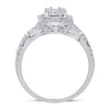 14k White Gold Womens Baguette Diamond Square Ring 5/8 Cttw